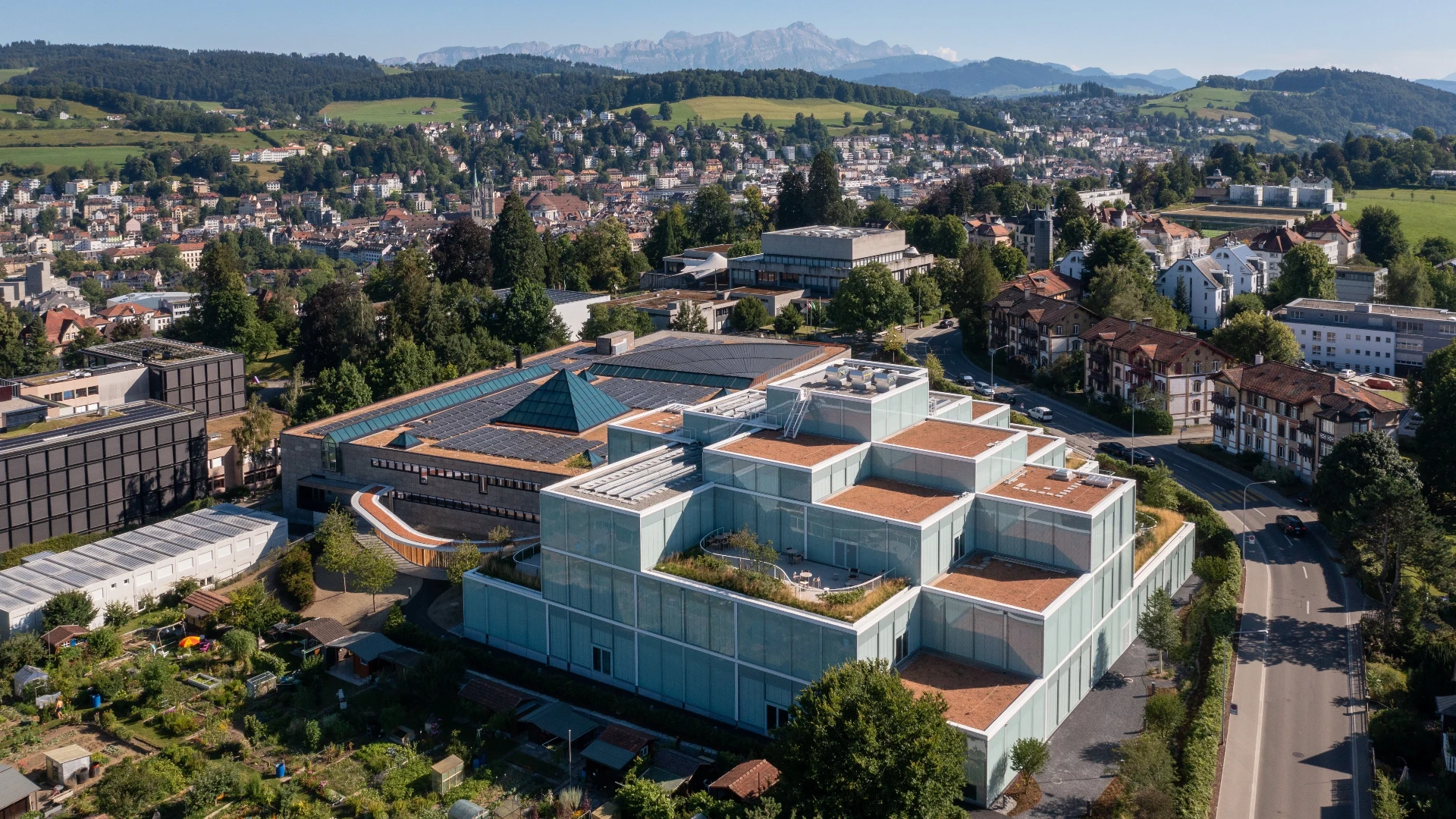 Aerial view of the University of St. Gallen campus