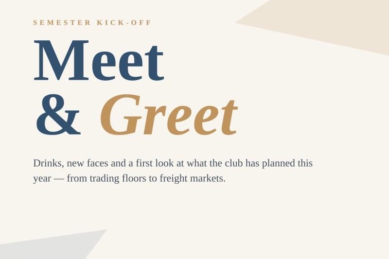 Poster for the semester Meet & Greet