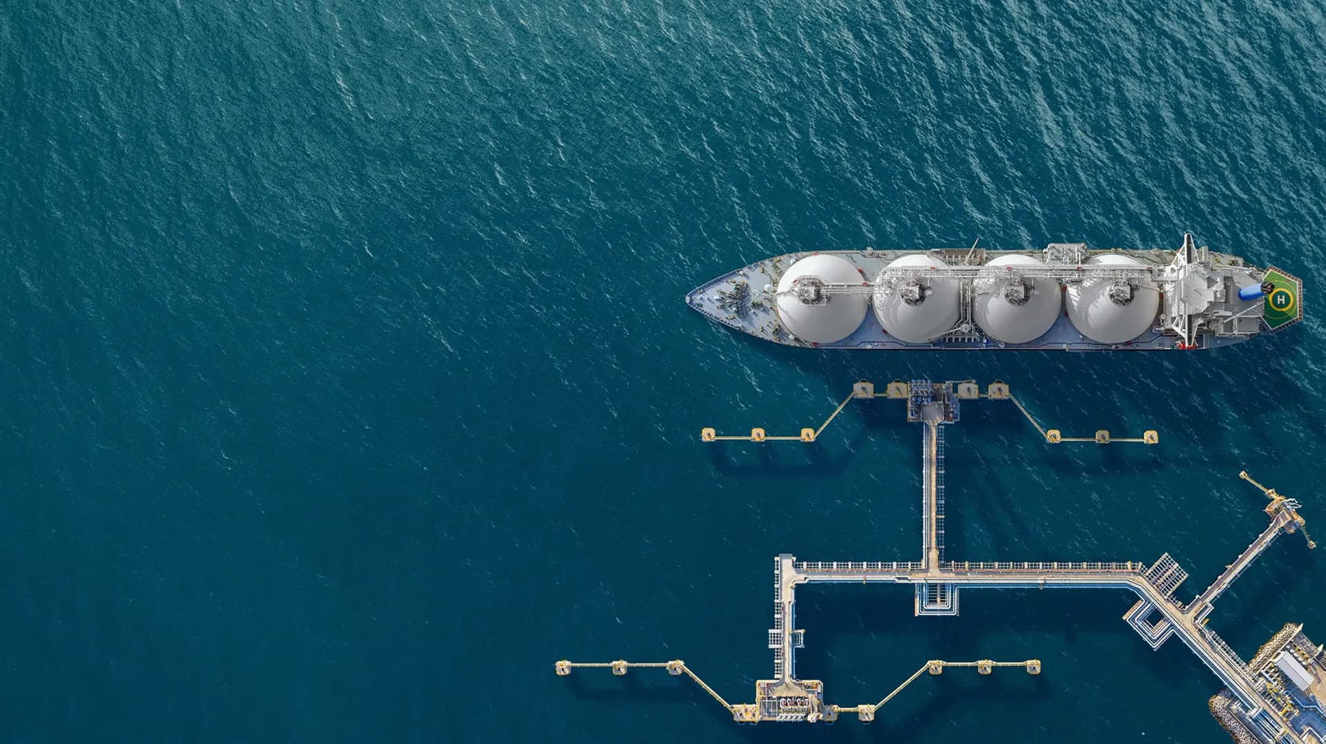 LNG carrier at an offshore loading terminal
