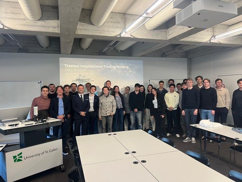 Participants and Trasteel speakers after the steel trading workshop, 2026